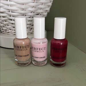Perfect Formula Gel Coat Nail Polish Trio - Nude, Pink, Wine